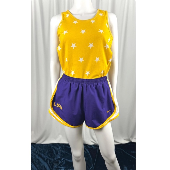 Vintage 2000’s ‘Nike Dri-Fit’ LSU Tigers Basketball Shorts • Yellow + Purple S/M - Picture 2 of 10